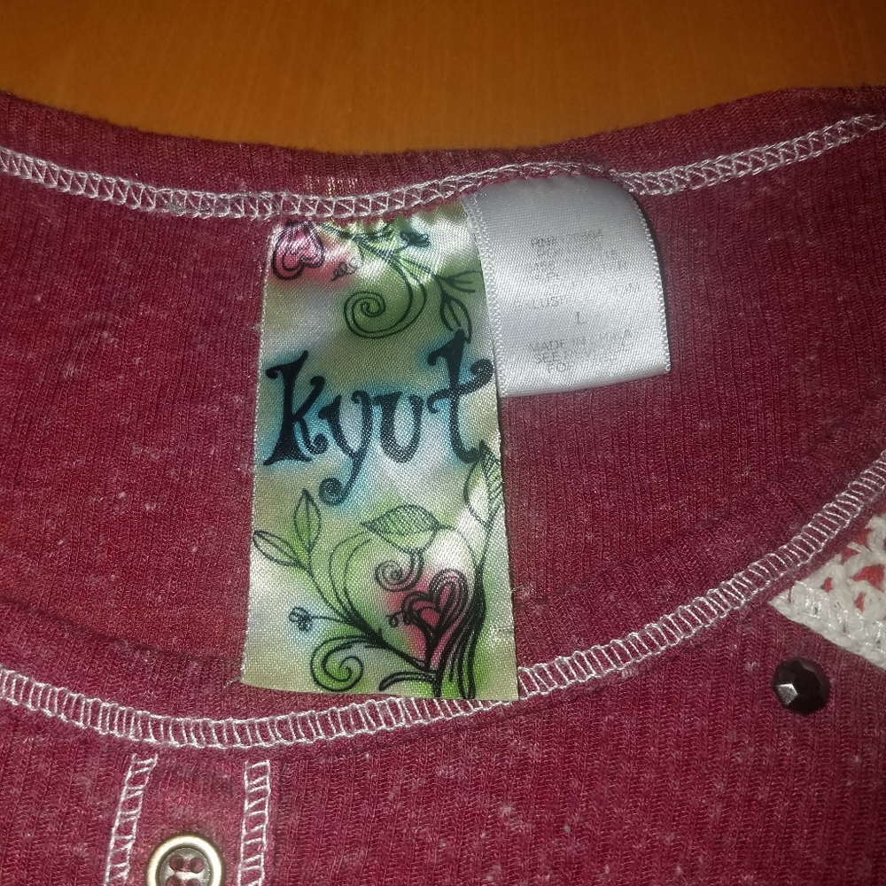 Kyut Top. Lace, Plaid And Stud Accents View 4